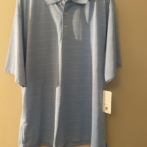 PGA Tour Dry Performance Men's Blue Stripe Polo Shirt